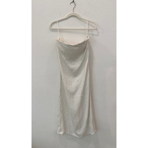Anthropologie Forever That Girl White Sequin Midi Strapless Dress Small NWT - Picture 4 of 13